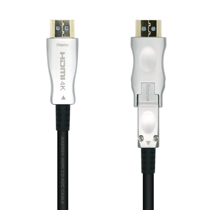 Aisens Cable HDMI V2.0 AOC Desmontable 15m Negro (HDMI A a Micro D)